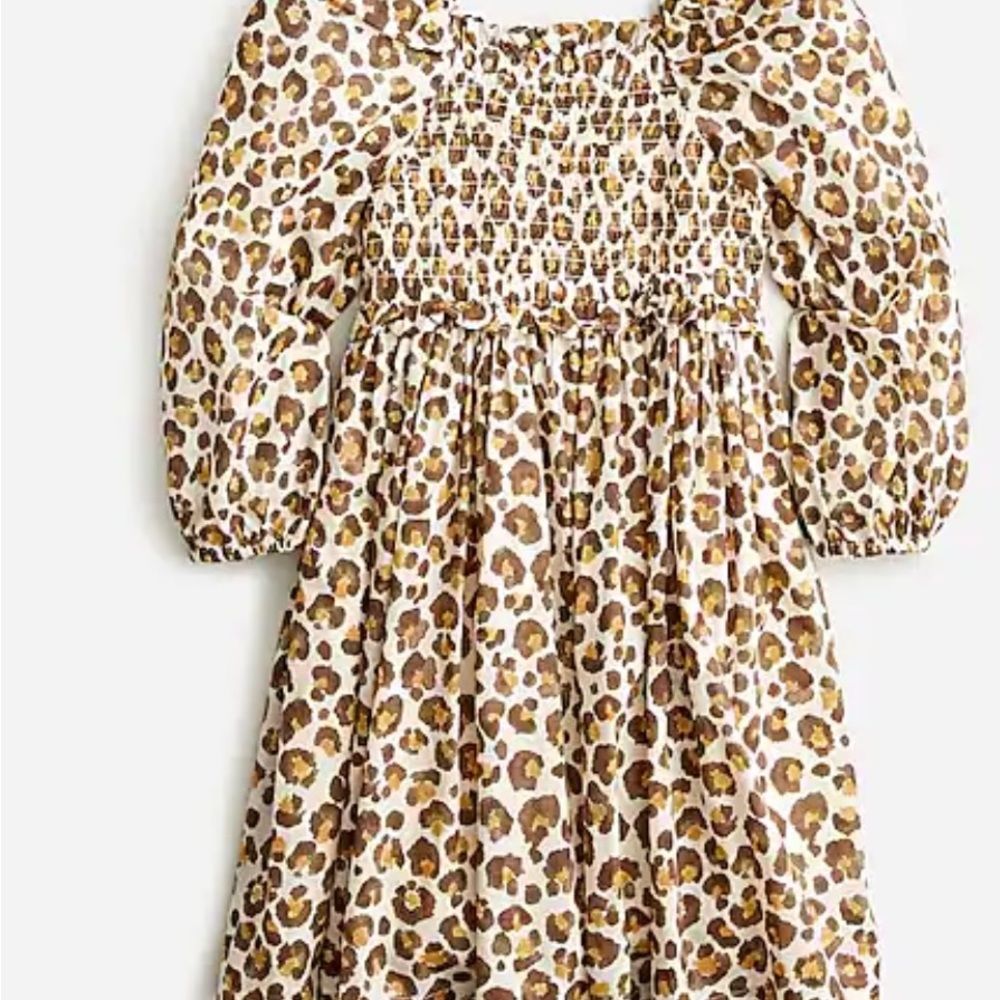 JCrew CrewCuts Kids Girls' smocked puff-sleeve dress in voile Size: 5